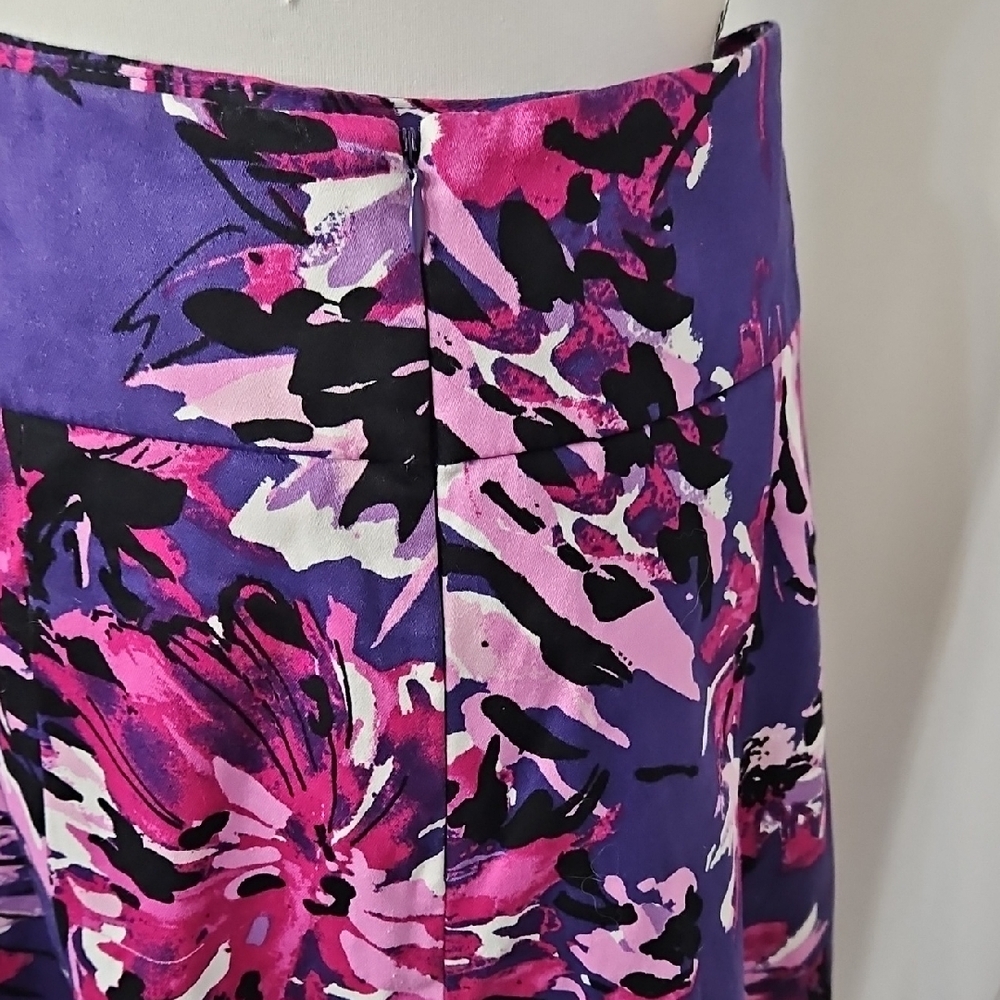 East 5th A-Line Skirt in Purple and Pink Floral - Picture 7 of 8